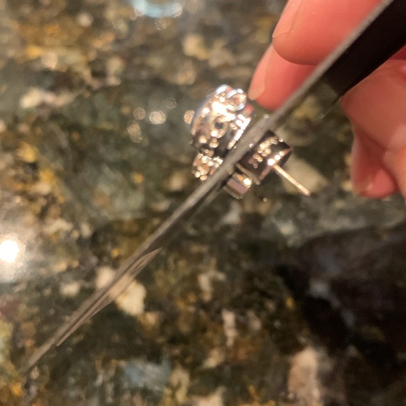 Coach Blue Crystal Stud Earrings NWT - Picture 4 of 5